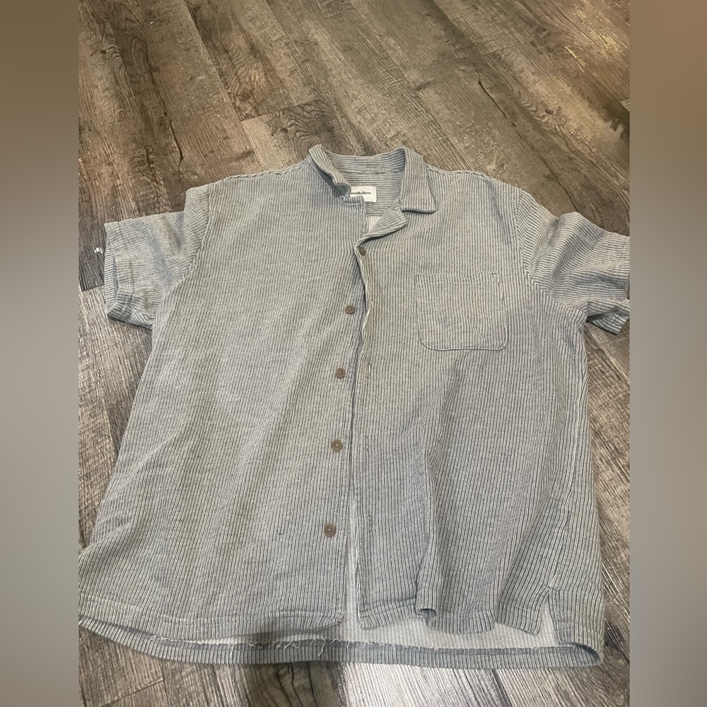 Large grey button up